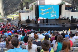 5 Begr     ung der WJT Pilger inOppeln